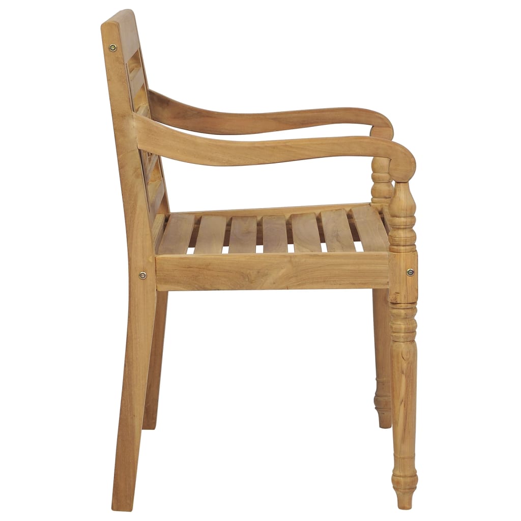 vidaXL Cadeiras Batávia com almofadões 8 pcs madeira de teca maciça