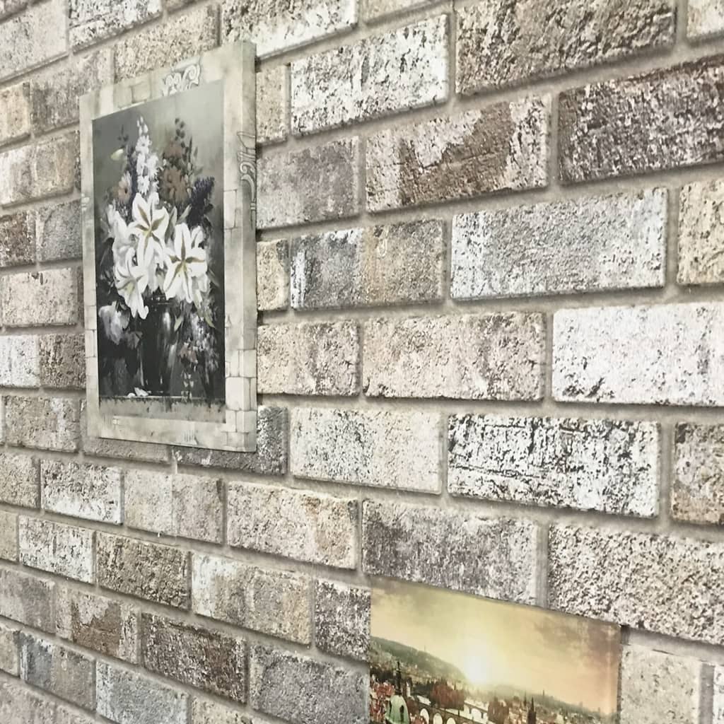 vidaXL Painéis de parede 3D c/ design tijolos cor areia 11 pcs EPS