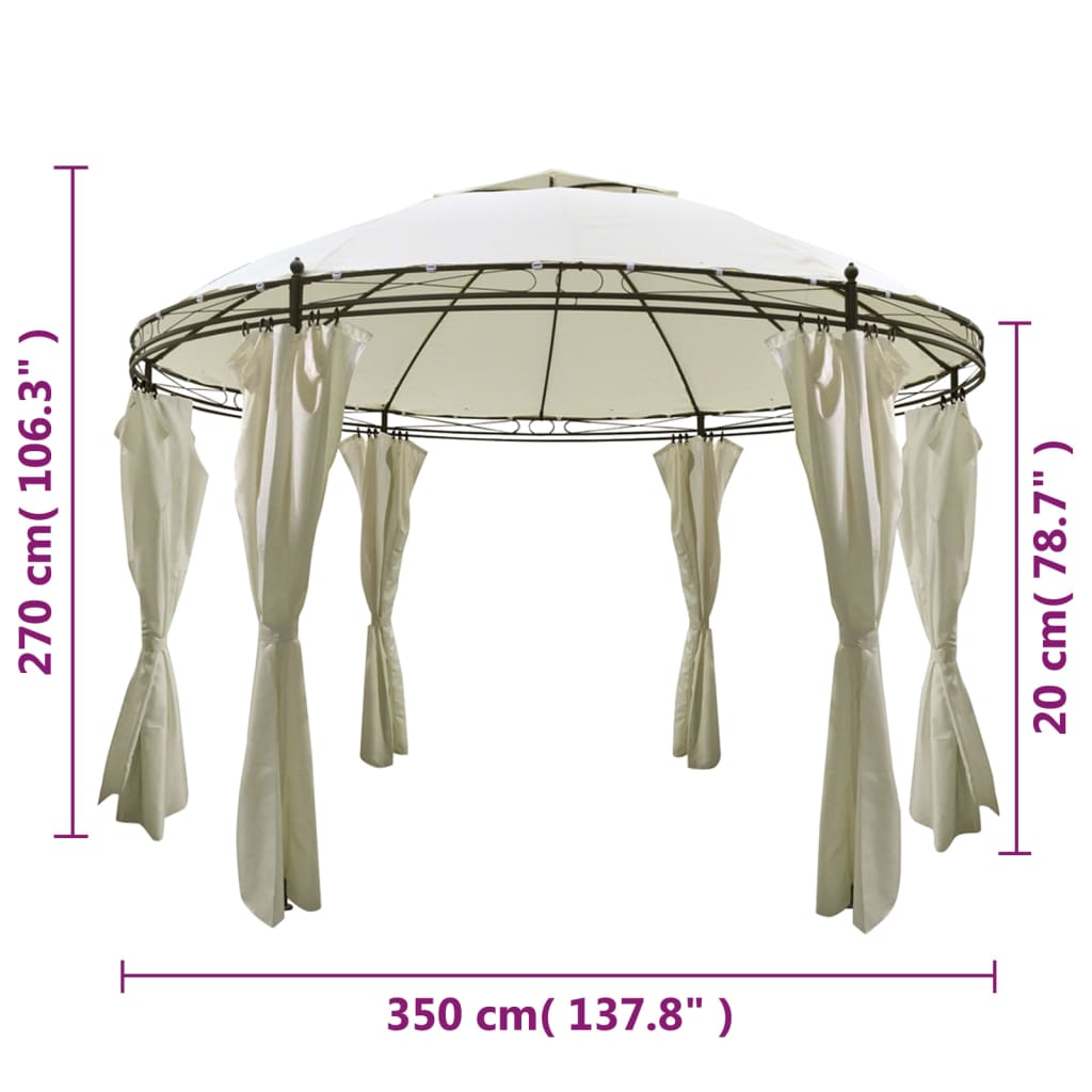 vidaXL Gazebo/tenda de jardim com cortinas, 3,5 x 2,7 m