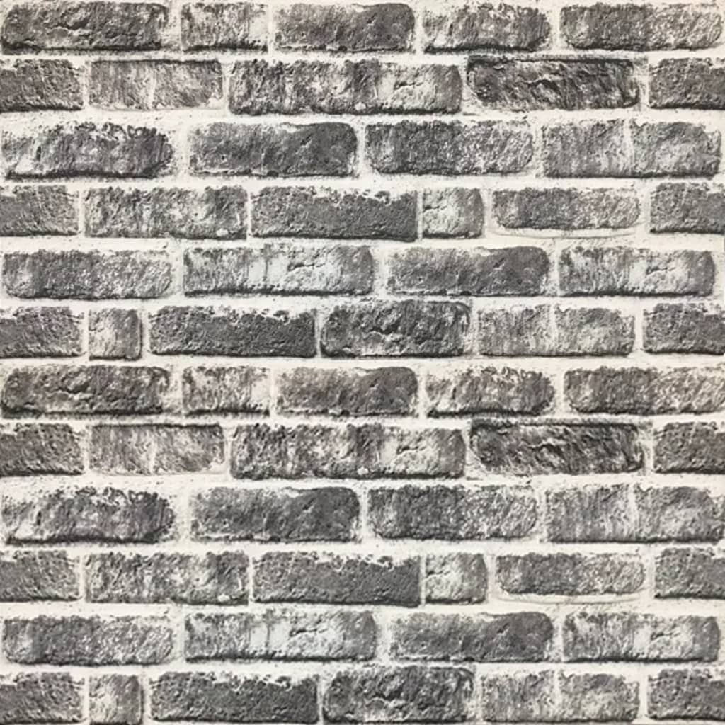 vidaXL Painéis de parede 3D design tijolos cinzento-escuro 11 pcs EPS