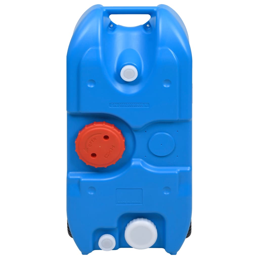 vidaXL Tanque de água com rodas para campismo 40 L azul