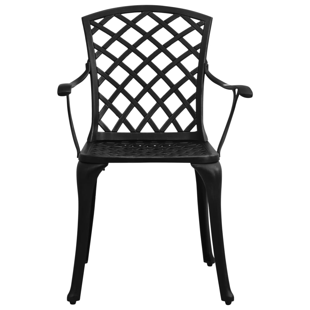 vidaXL Cadeiras de jardim 2 pcs alumínio fundido preto
