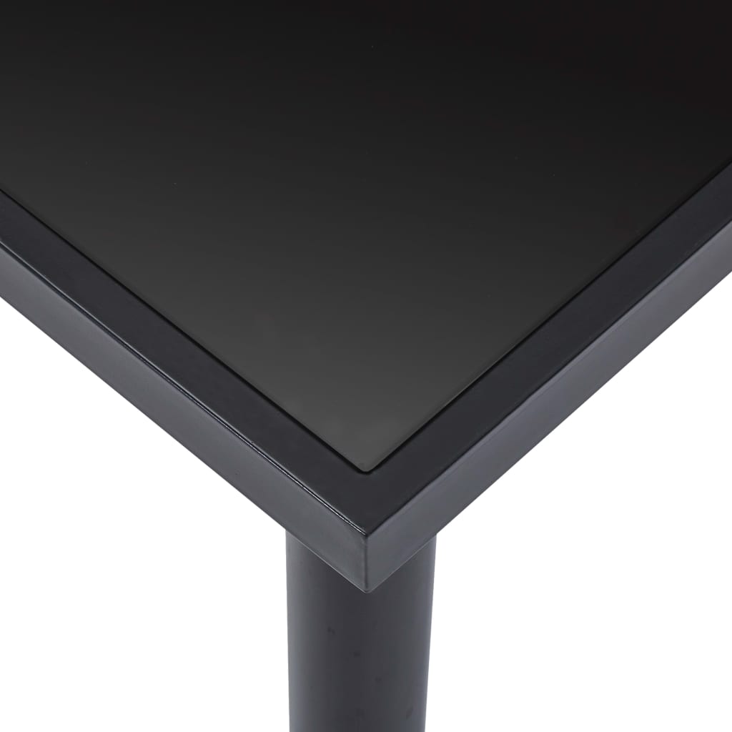 vidaXL Mesa de jantar 180x90x75 cm vidro temperado preto