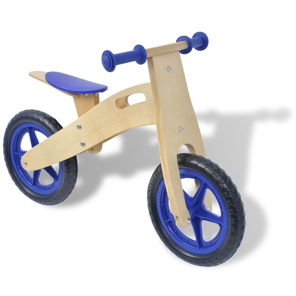 vidaXL Bicicleta de equilíbrio em madeira azul