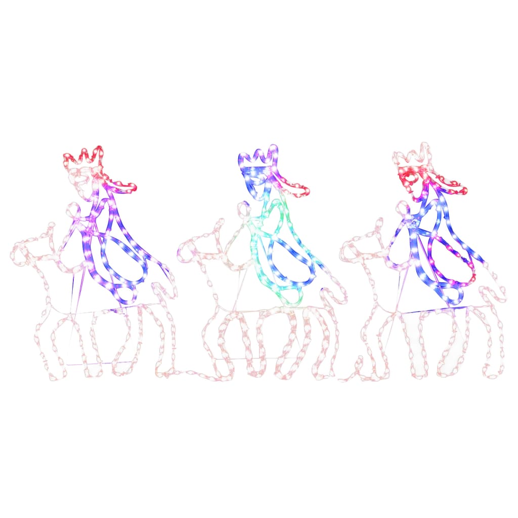 vidaXL Figura natalícia dos três reis magos com 504 LEDs 70x50 cm