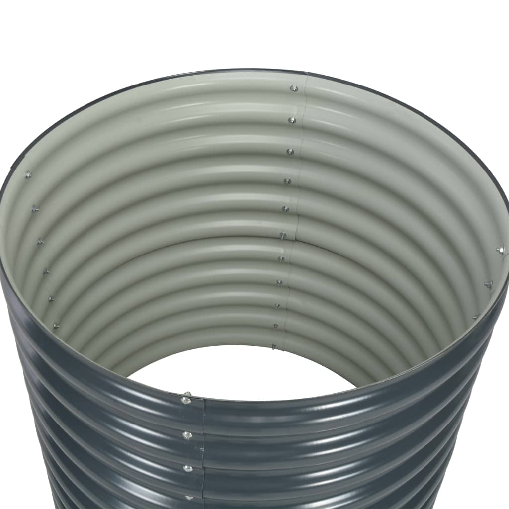 vidaXL Canteiro/vaso elevado aço galvanizado 80x80x81 cm cinzento