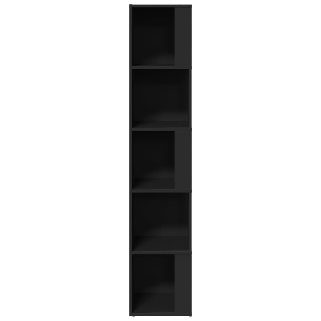vidaXL Armário de canto 33x33x164,5 cm contraplacado preto