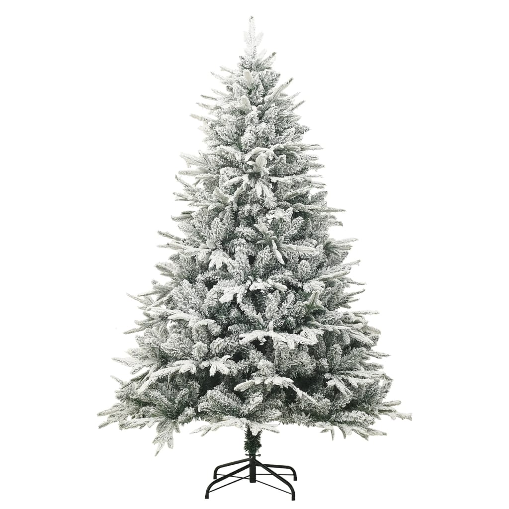 vidaXL Árvore de Natal artificial c/ luzes LED/bolas/neve PVC/PE 210cm