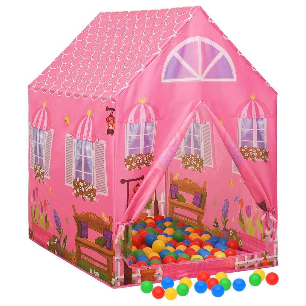vidaXL Tenda de brincar infantil 69x94x104 cm rosa