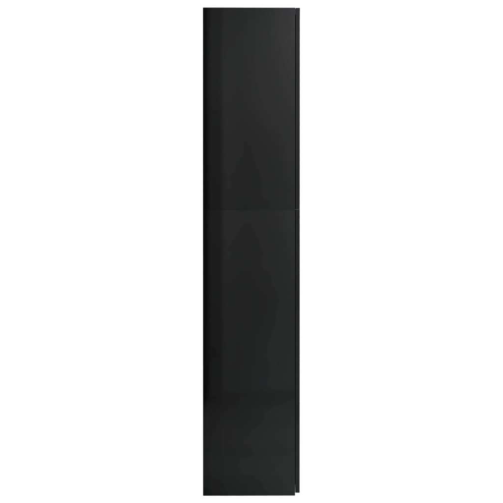 vidaXL Armário de arrumação 80x35,5x180 cm aglomerado preto brilhante