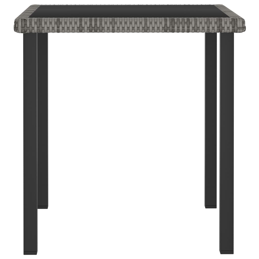 vidaXL Mesa de jantar para jardim 70x70x73 cm vime PE cinzento