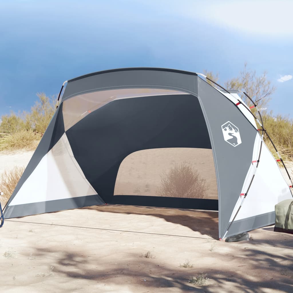 vidaXL Tenda de praia 274x178x170/148 cm poliéster 185T cinzento