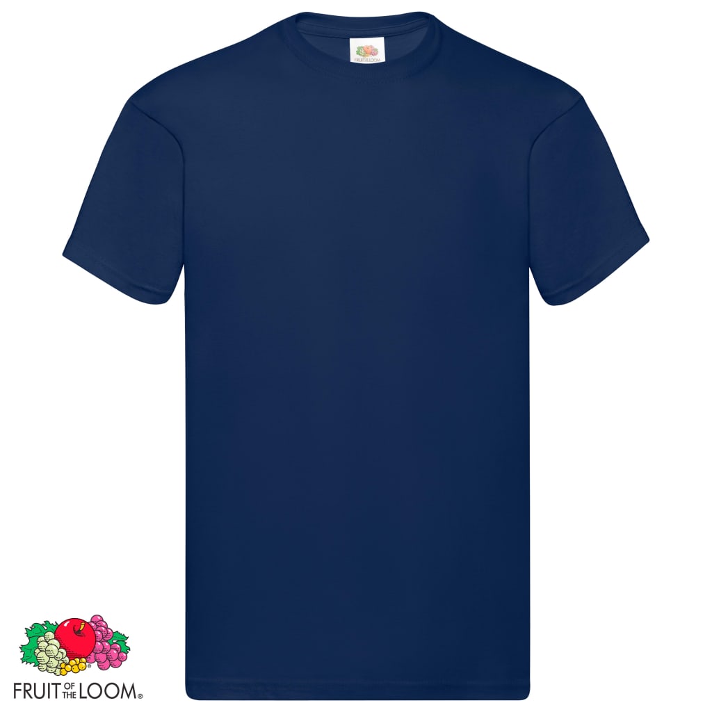 Fruit of the Loom T-shirts originais 10 pcs algodão S azul-marinho