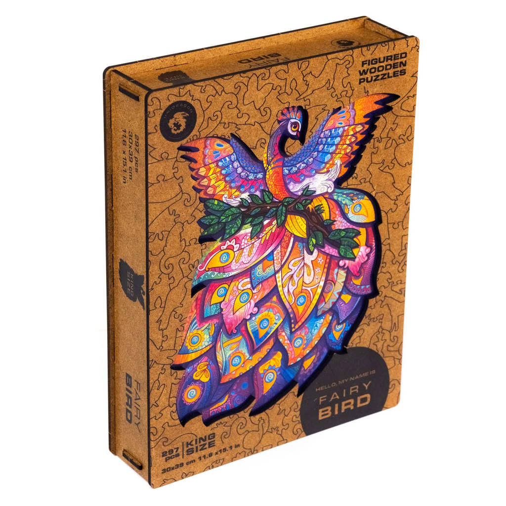 UNIDRAGON Puzzle de madeira 297 pcs Fairy Bird King Size 30x39 cm