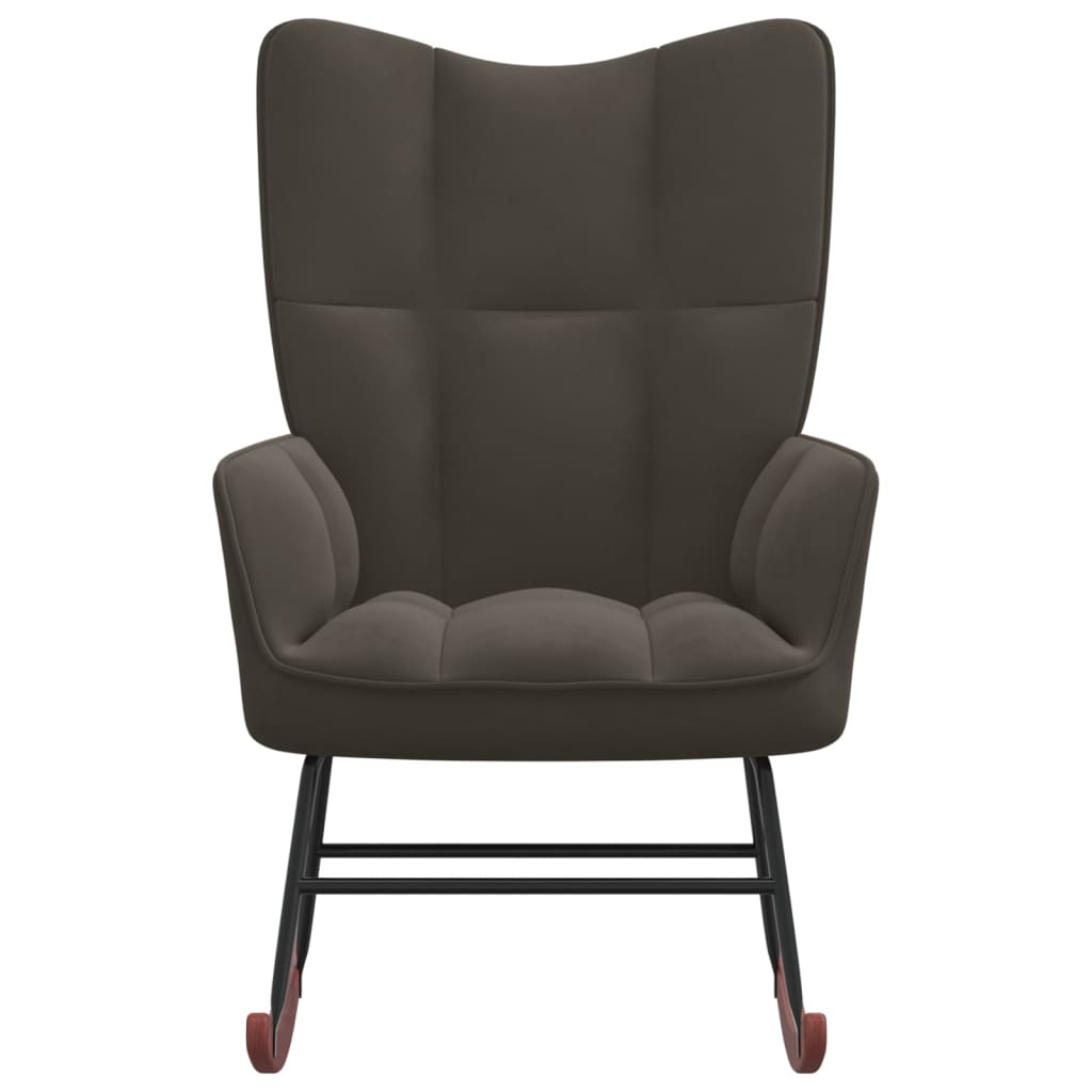 vidaXL Cadeira de baloiço veludo cinzento-escuro