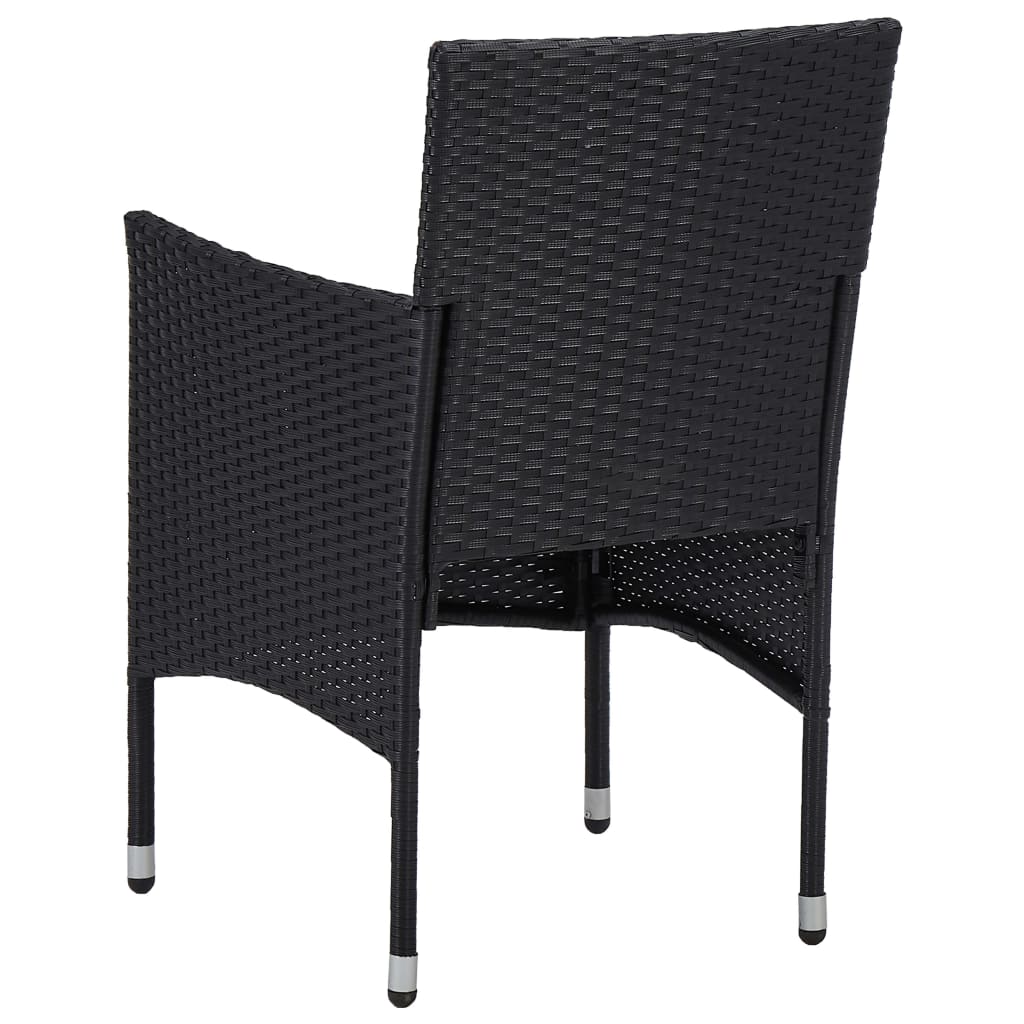 vidaXL Cadeiras de jantar para jardim 2 pcs vime PE preto