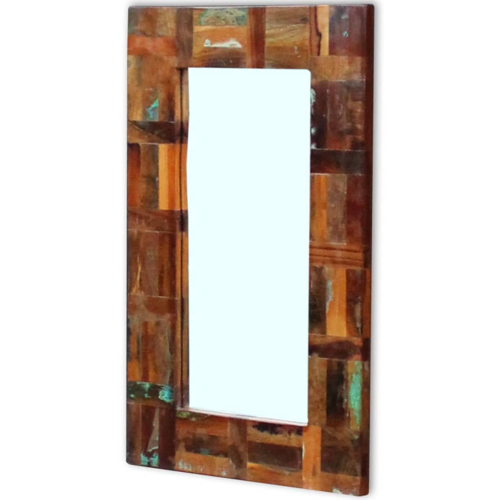 vidaXL Espelho 80x50 cm madeira reciclada maciça