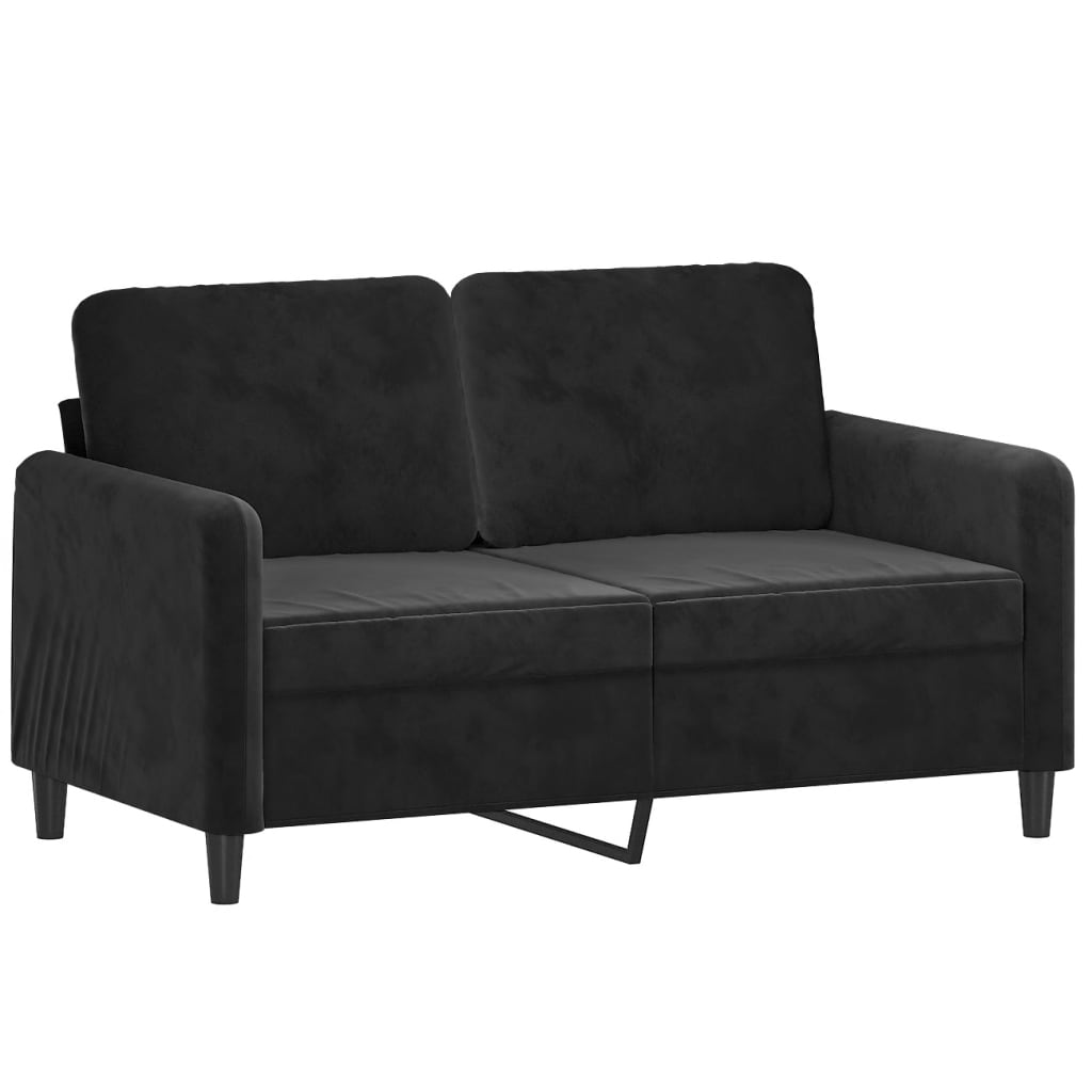 vidaXL 2 pcs conjunto de sofás veludo preto