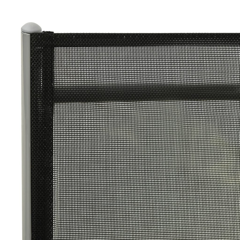 vidaXL Espreguiçadeira dobrável textilene preto e alumínio prateado