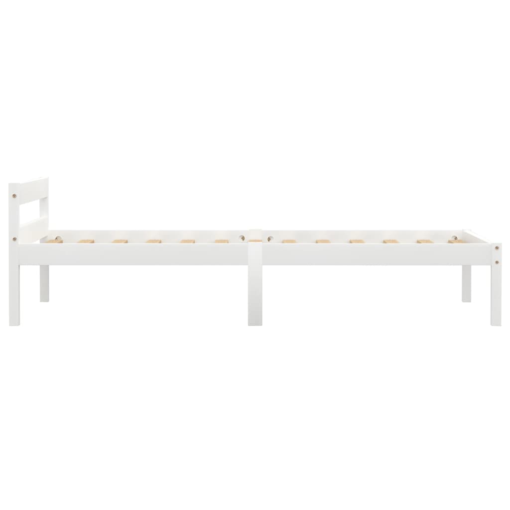 vidaXL Estrutura de cama 90x200 cm madeira pinho maciço branco