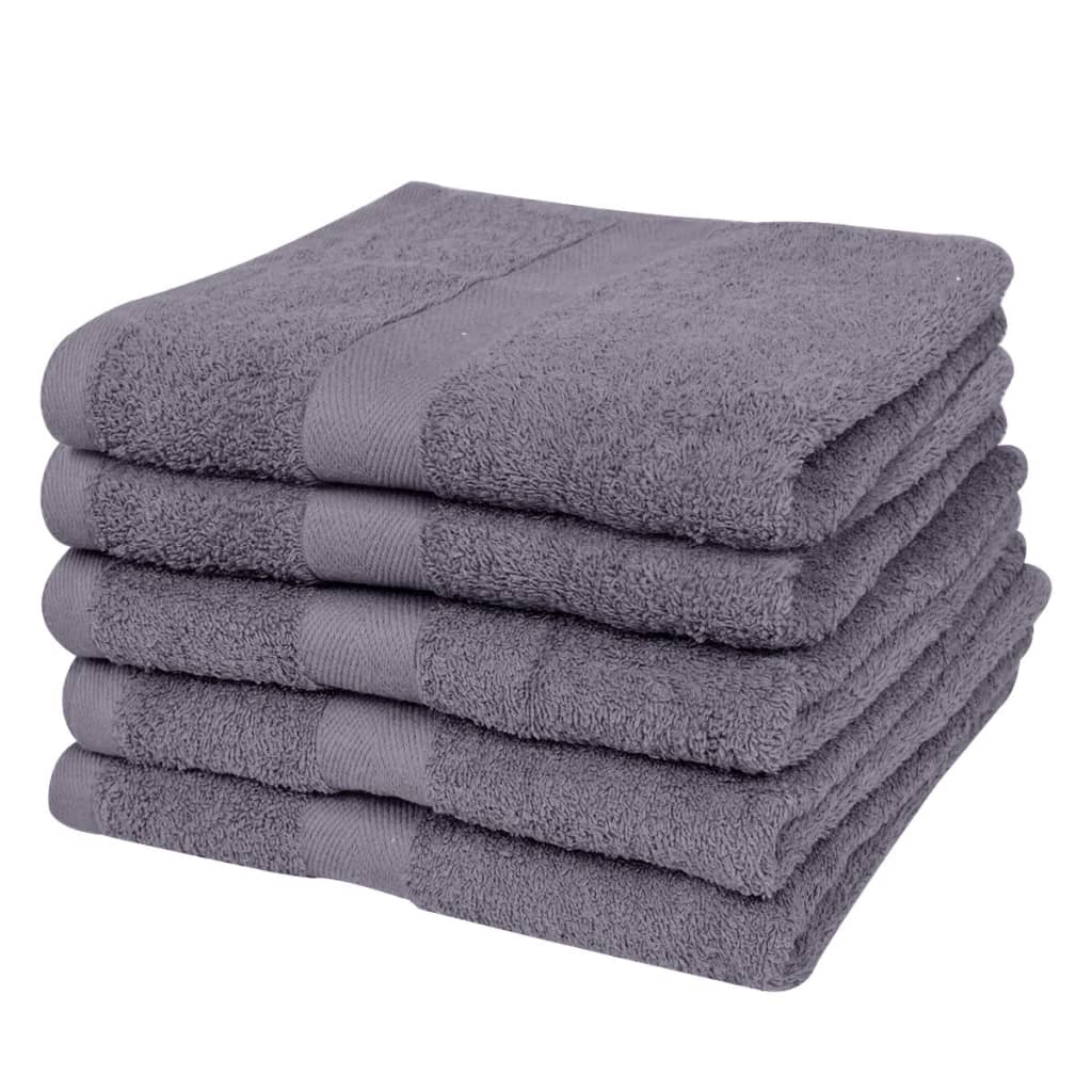 vidaXL Conjunto toalhas banho 5 pcs algodão 500 g. 70x140 cm antracite