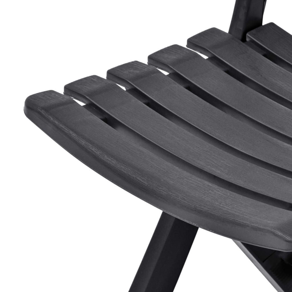vidaXL Cadeiras de jardim dobráveis 2 pcs plástico antracite