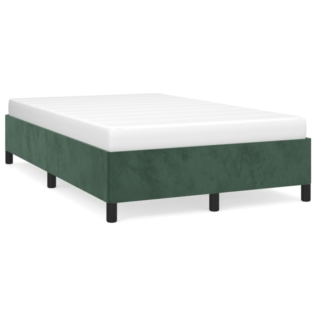 vidaXL Estrutura de cama 120x200 cm veludo verde-escuro