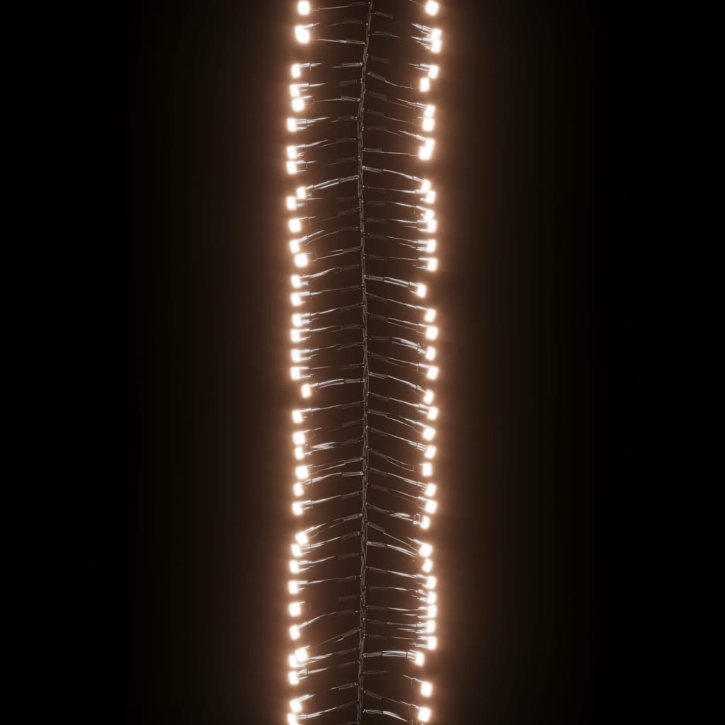 vidaXL Cordão de luzes agrupadas 3000 luzes LED 23 m PVC branco quente