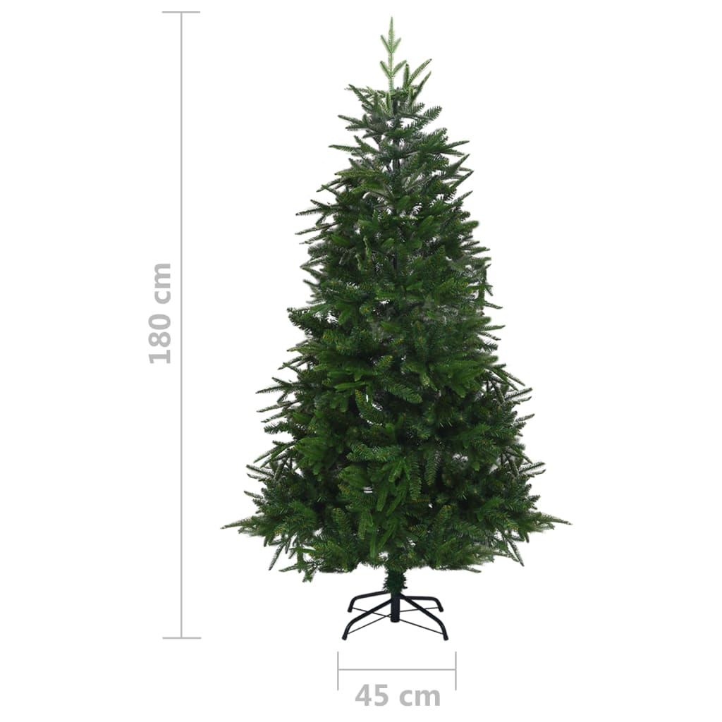 vidaXL Árvore Natal artificial c/ luzes LED/bolas 180 cm PVC/PE verde