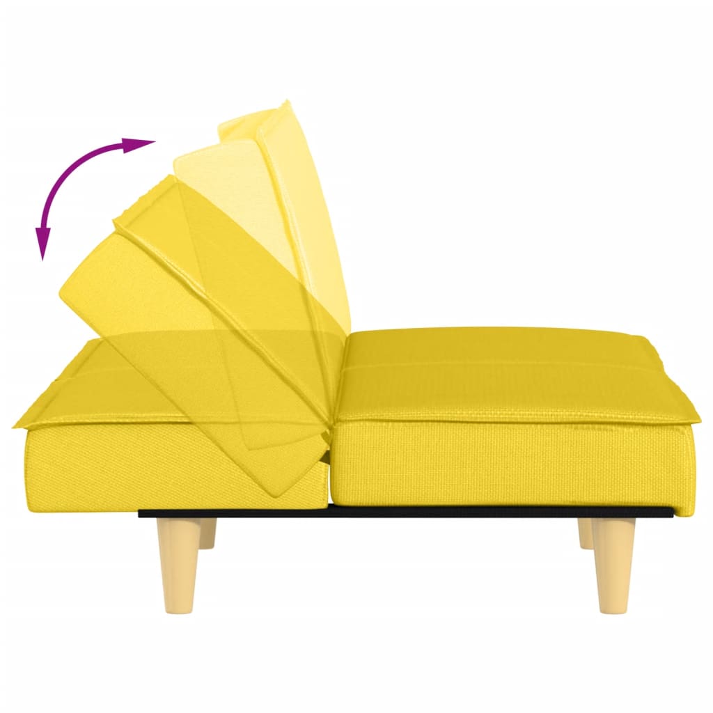 vidaXL Sofá-cama tecido amarelo-claro