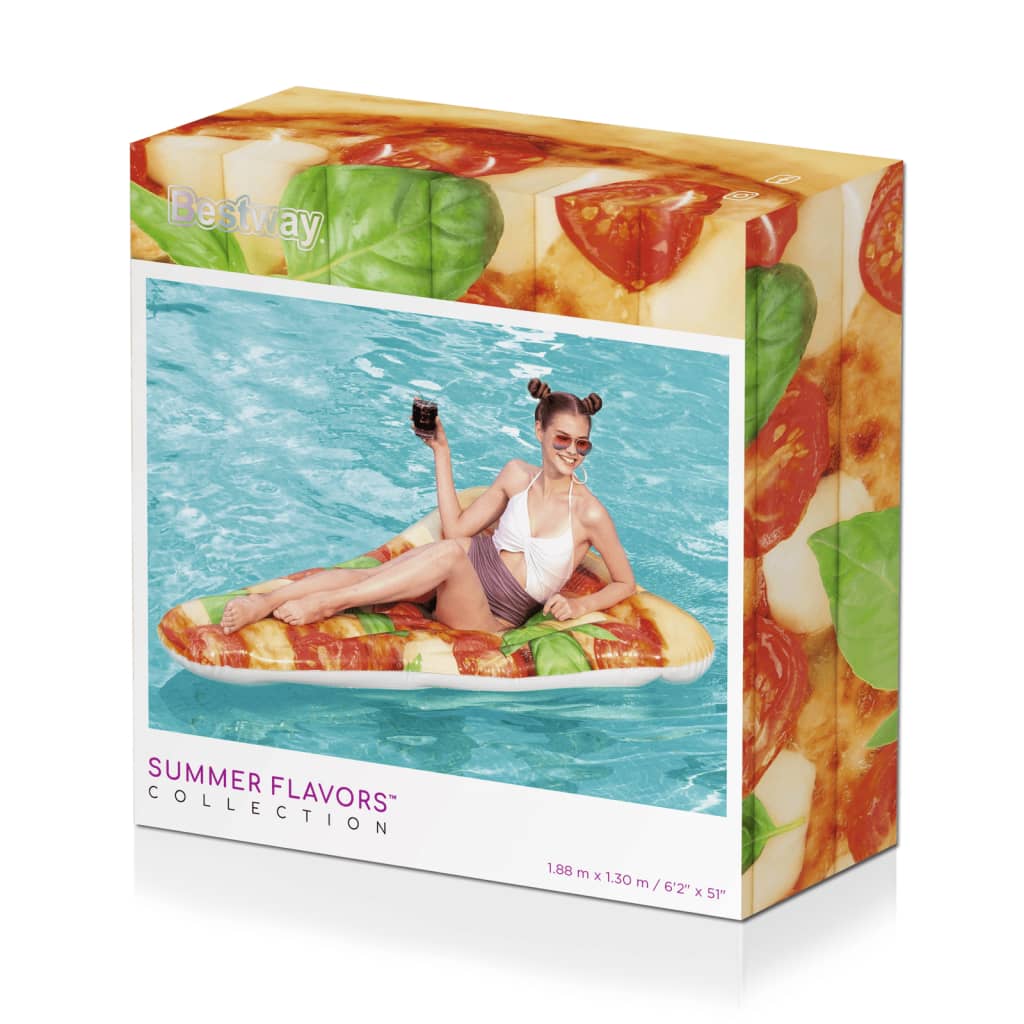 Bestway Bóia espreguiçadeira flutuante Pizza Party 188x130 cm
