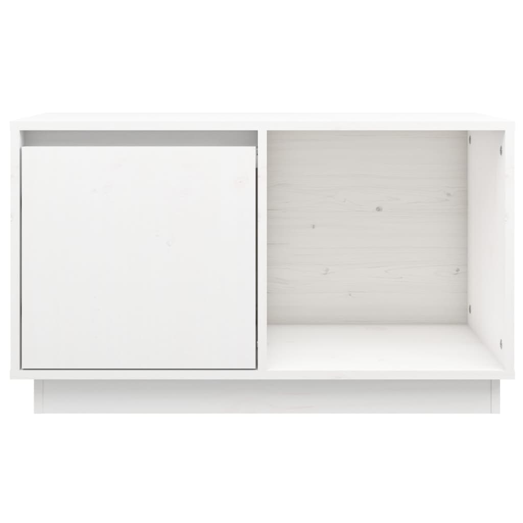 Móvel de TV 74x35x44 cm madeira de pinho maciça branco