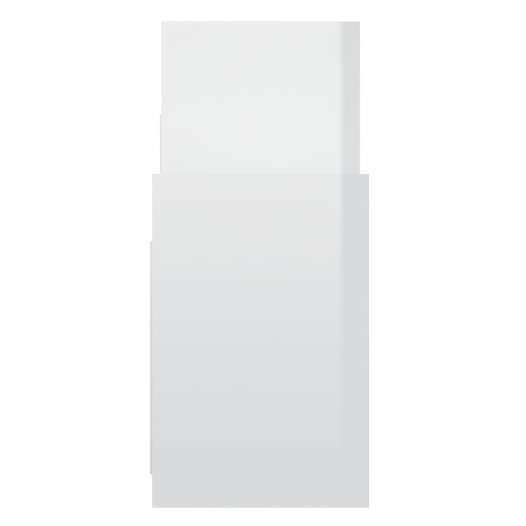 vidaXL Móvel lateral 60x26x60 cm contraplacado branco brilhante