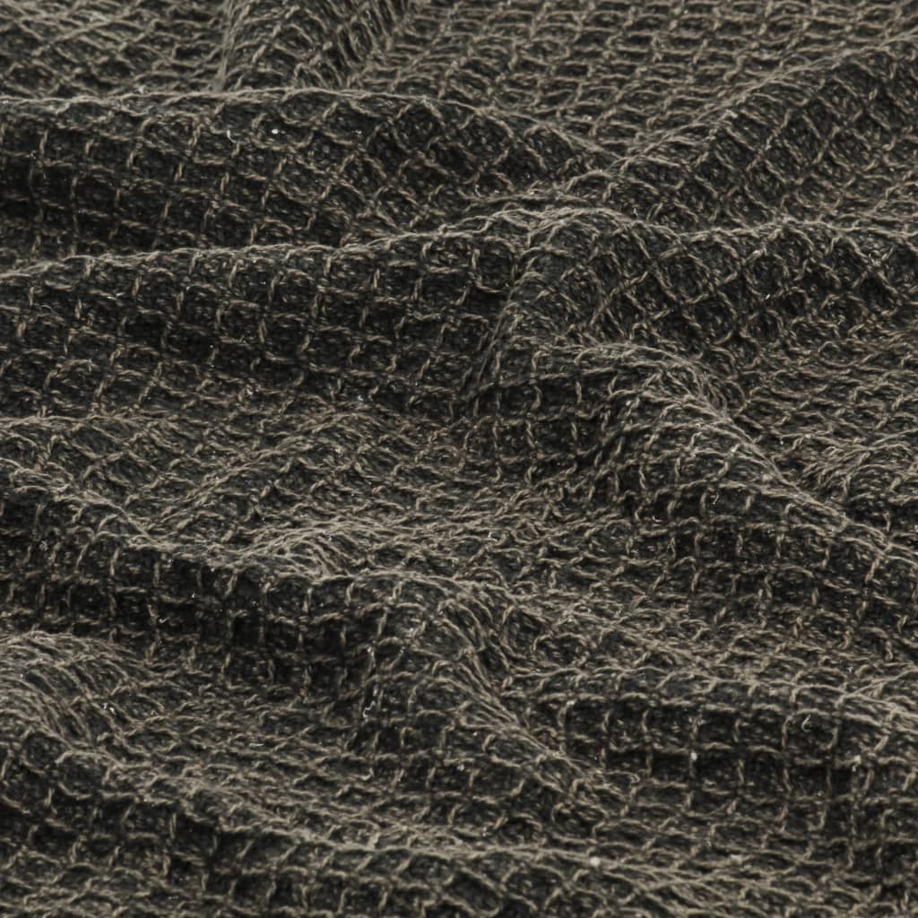 vidaXL Manta em algodão 125x150 cm antracite/castanho
