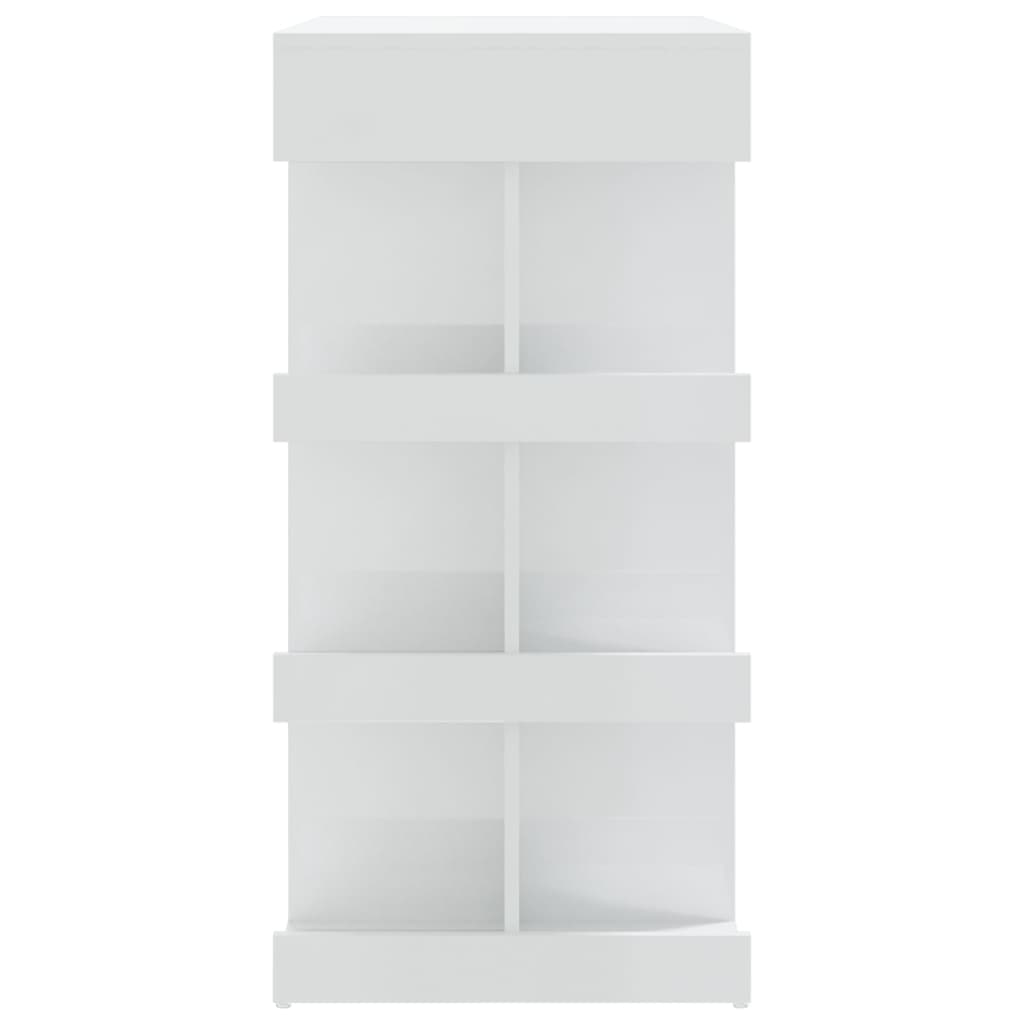 vidaXL Mesa de bar c/ prateleiras 100x50x101,5 cm branco brilhante