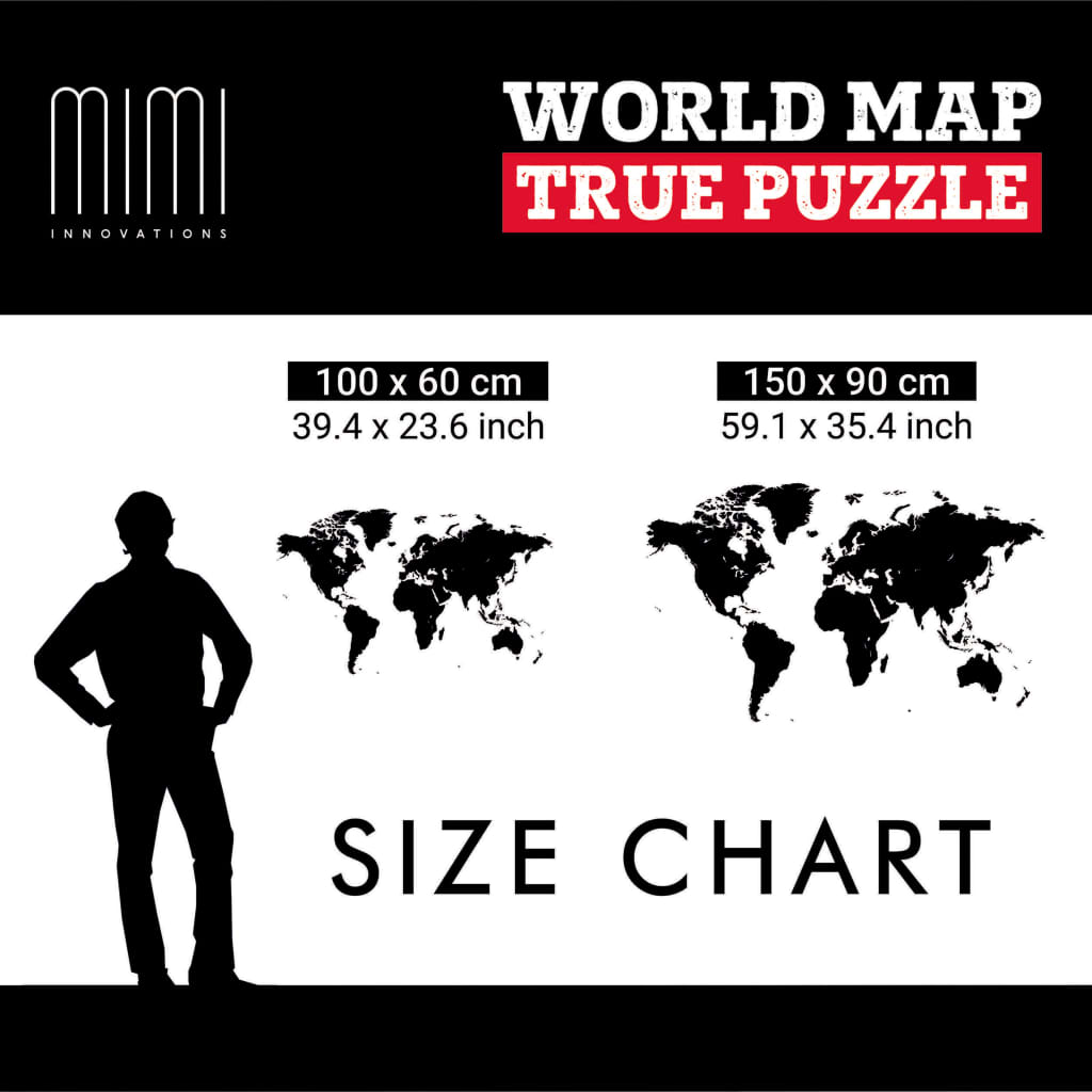 MiMi Innovations Deco. parede mapa-múndi Luxury puzzle casta. 150x90cm