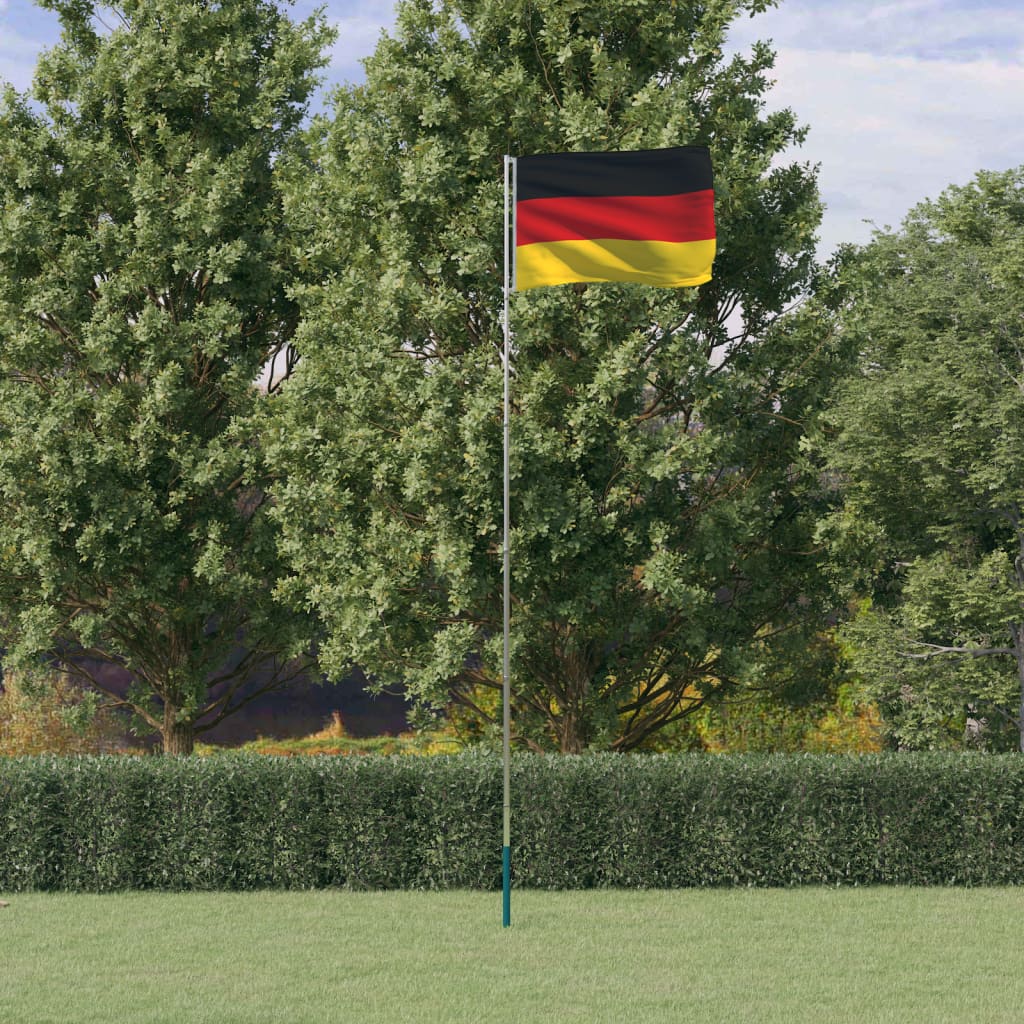 vidaXL Bandeira da Alemanha e mastro 5,55 m alumínio