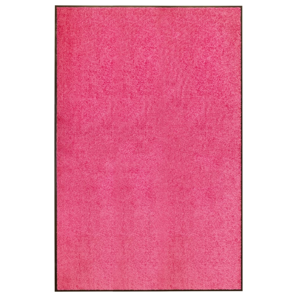vidaXL Tapete de porta lavável 120x180 cm rosa