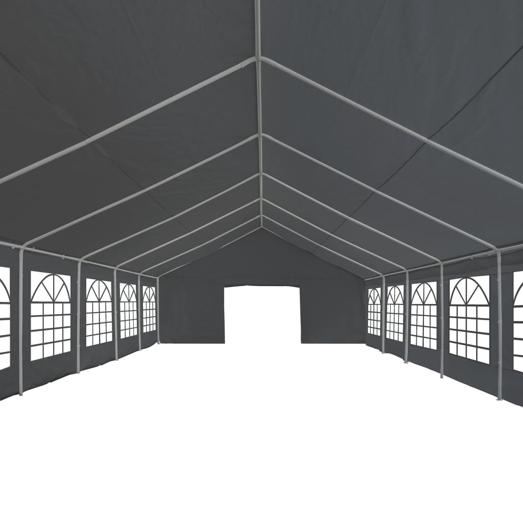 vidaXL Tenda para festas PE 6x12 m cinzento