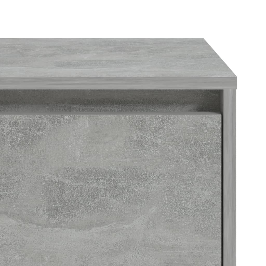 vidaXL Mesa de cabeceira 45x34x44,5 cm contraplacado cinzento cimento