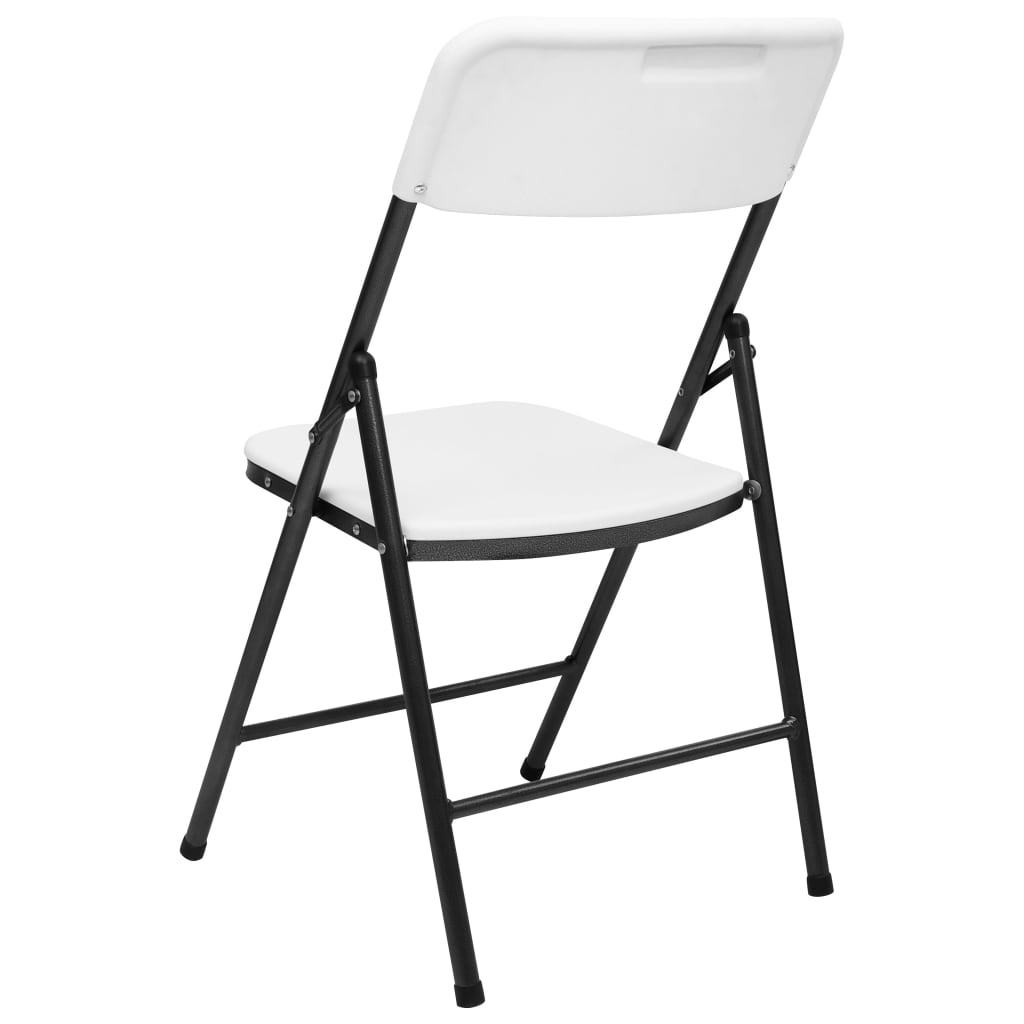 vidaXL Cadeiras de jardim dobráveis 4 pcs PEAD branco