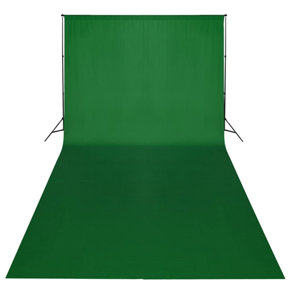 vidaXL Kit de estúdio com fundo verde 600x300 cm e luzes
