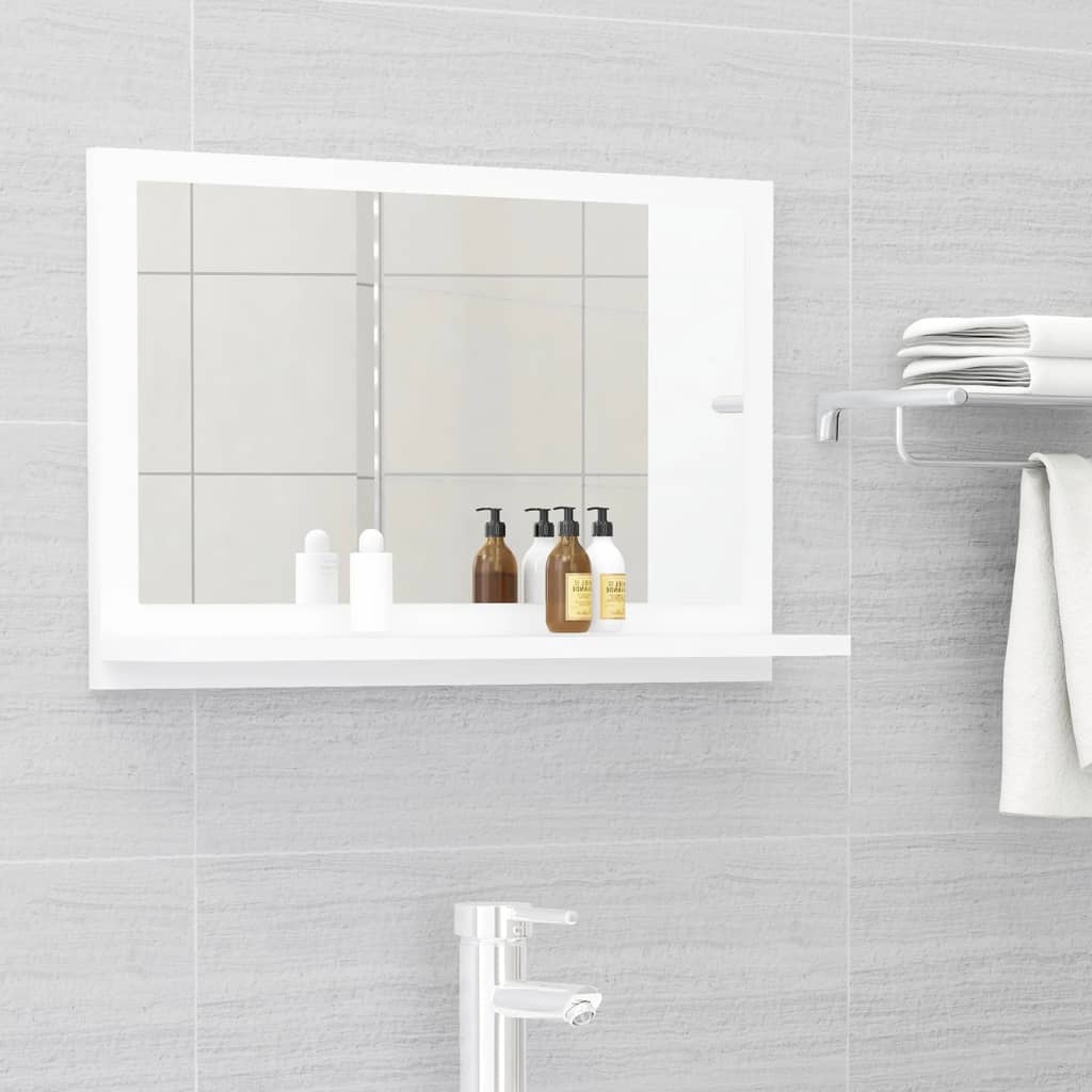 vidaXL Espelho de casa de banho 60x10,5x37 cm contraplacado branco
