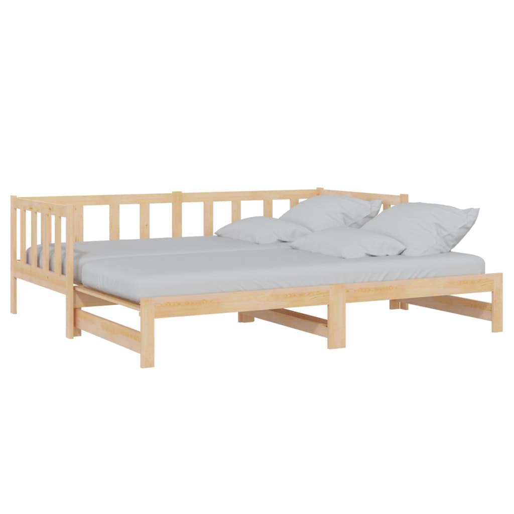 vidaXL Sofá-cama de puxar 2x(90x200) cm pinho maciço