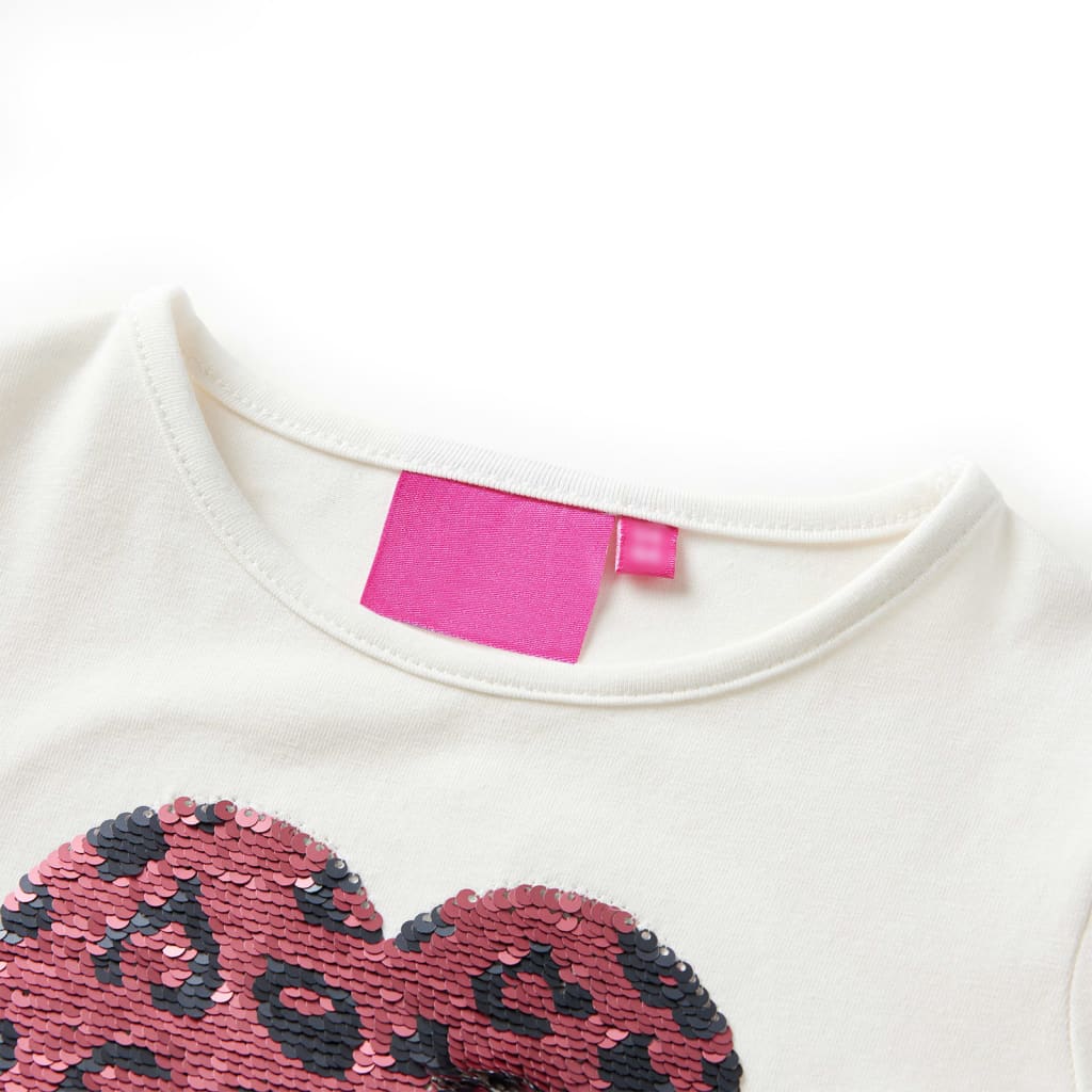 T-shirt de manga comprida para criança cor cru 92