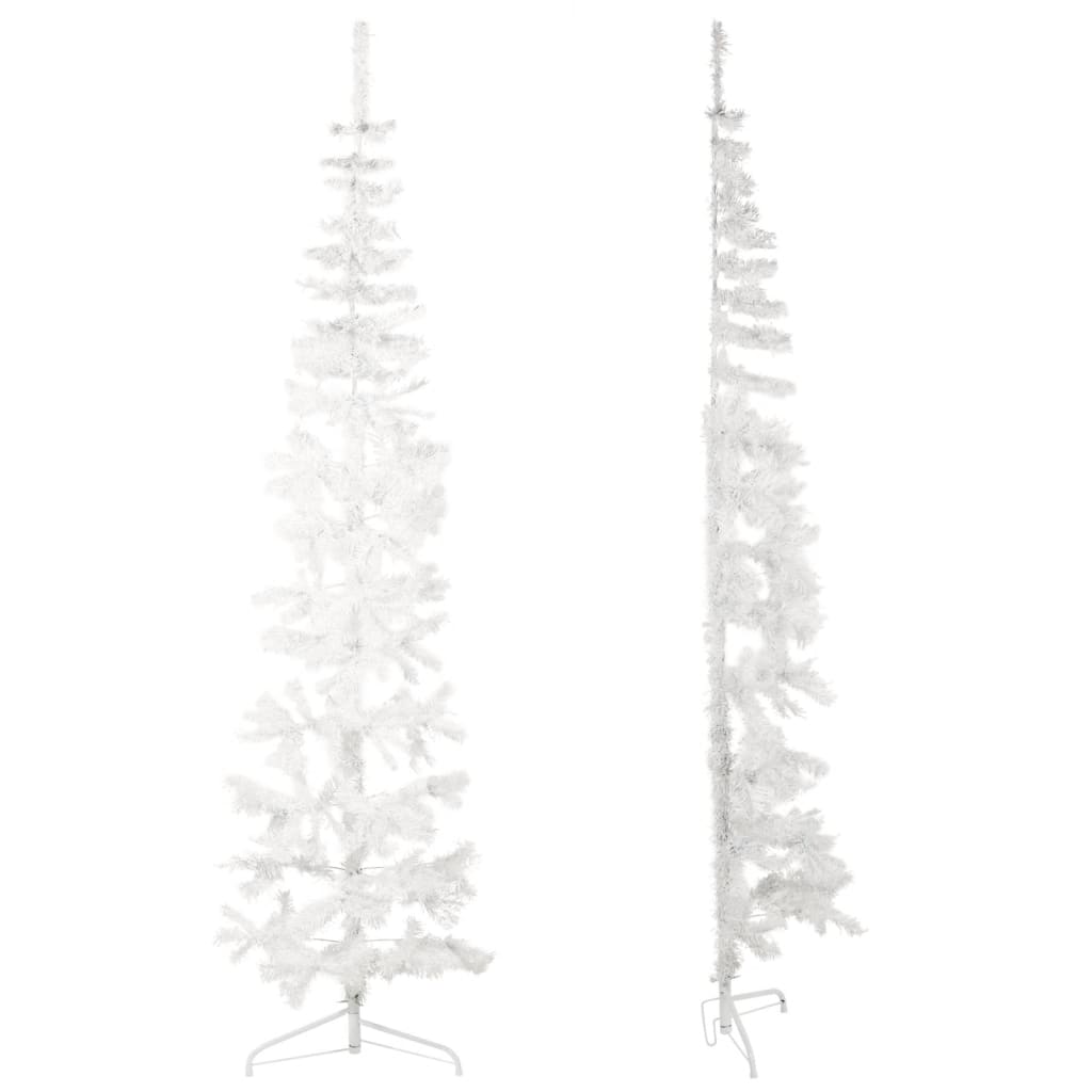 vidaXL Meia árvore de Natal fina com suporte 240 cm branco