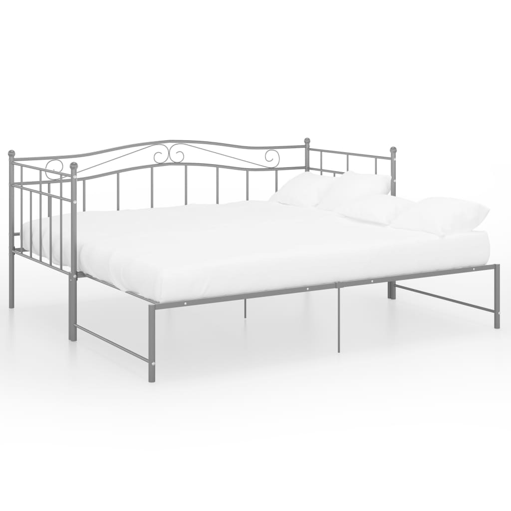 vidaXL Estrutura sofá-cama de puxar 90x200 cm metal cinzento