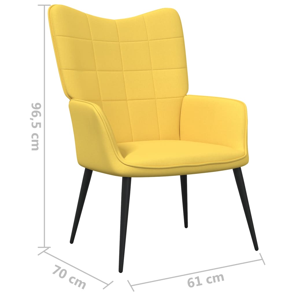 vidaXL Cadeira de descanso com banco tecido amarelo mostarda