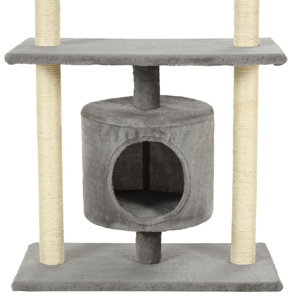 vidaXL Árvore para gatos c/postes arranhadores sisal 95 cm cinzento