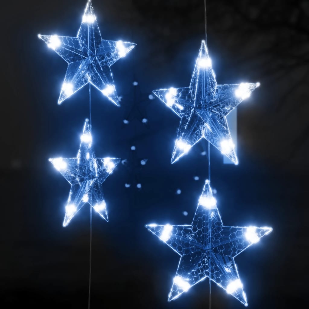vidaXL Cortina de iluminação c/ estrelas 500 luzes LED 8 funções azul